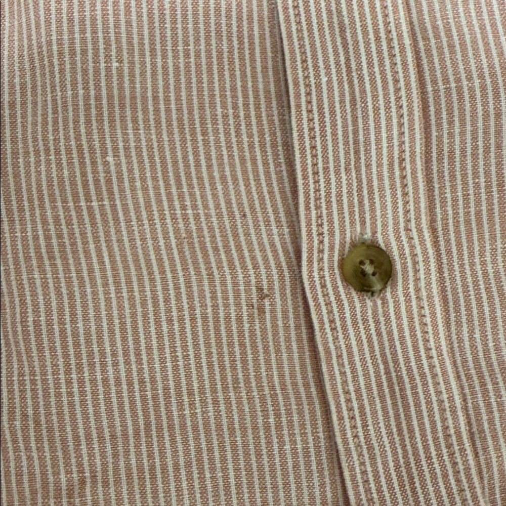 Eddie Bauer Casual Button Up Relaxed Fit Red & White Stripes - Picture 4 of 5